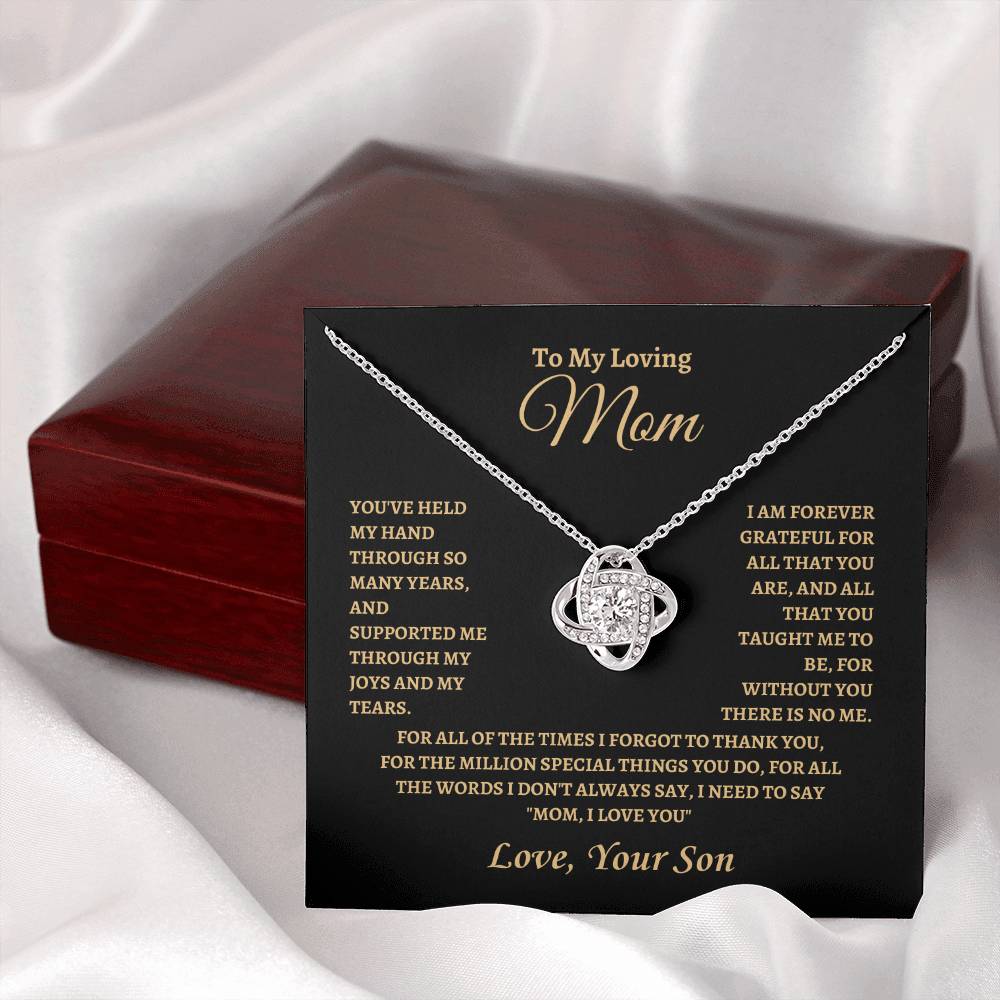 MOM I LOVE U | Love Knot Necklace | Gifts for Mom