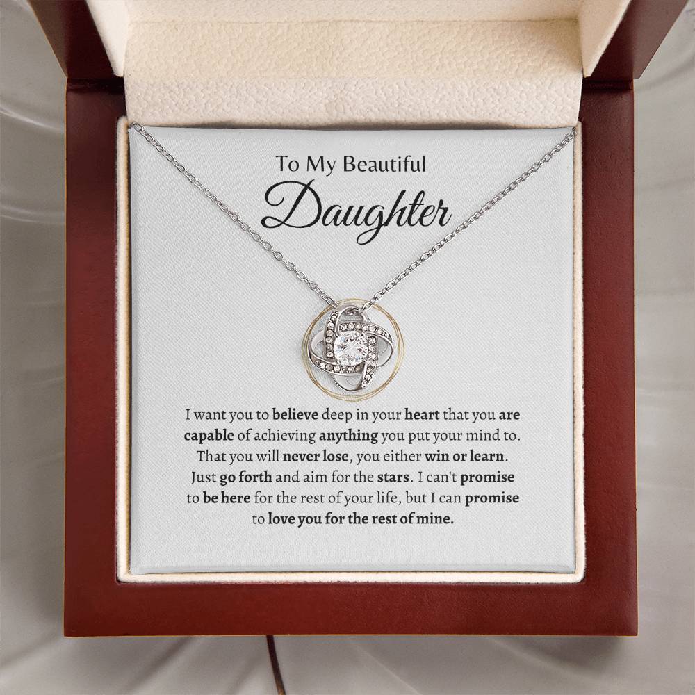 Love You Daughter for the rest of mine | Love Knot Necklace | Gifts for Daughter