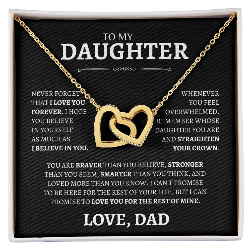 Dad Love you Forever | Interlocking Hearts Necklace | Gifts for Daughter