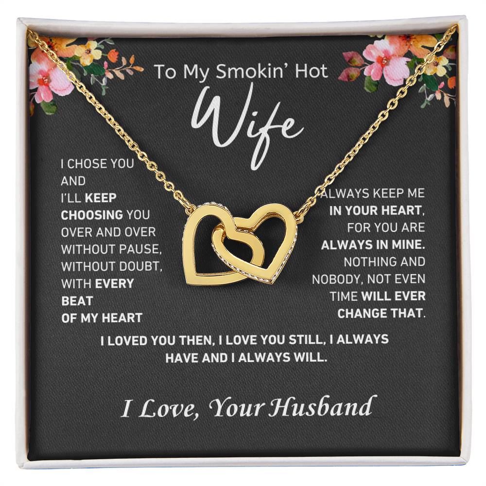 I chose you | Interlocking Hearts Necklace | Gifts for Wife