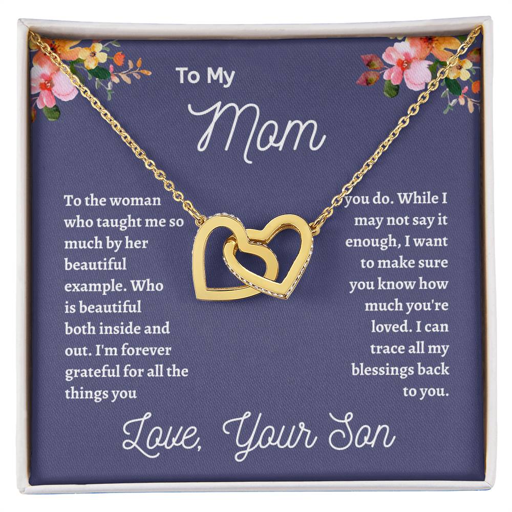 How much your Son love you | Interlocking Hearts Necklace | Gifts for Mom