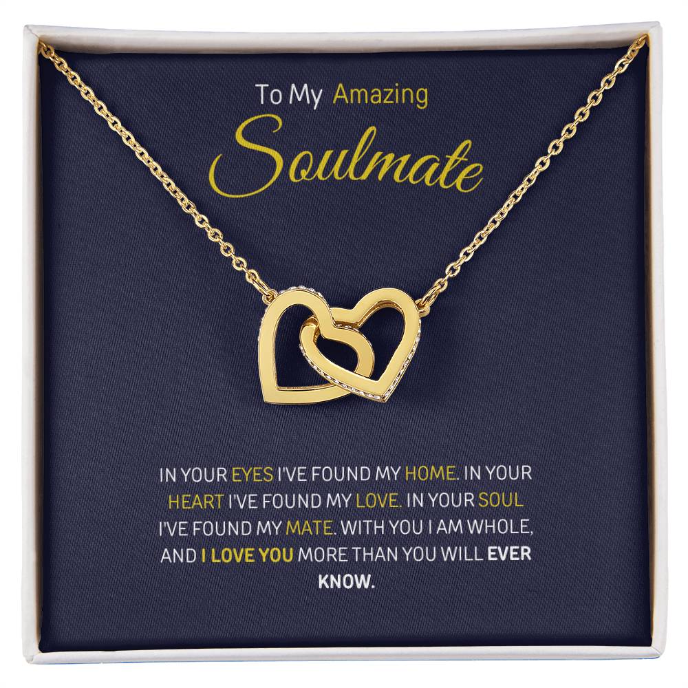 Your eyes, my home | Interlocking Hearts Necklace | Gifts for Wife