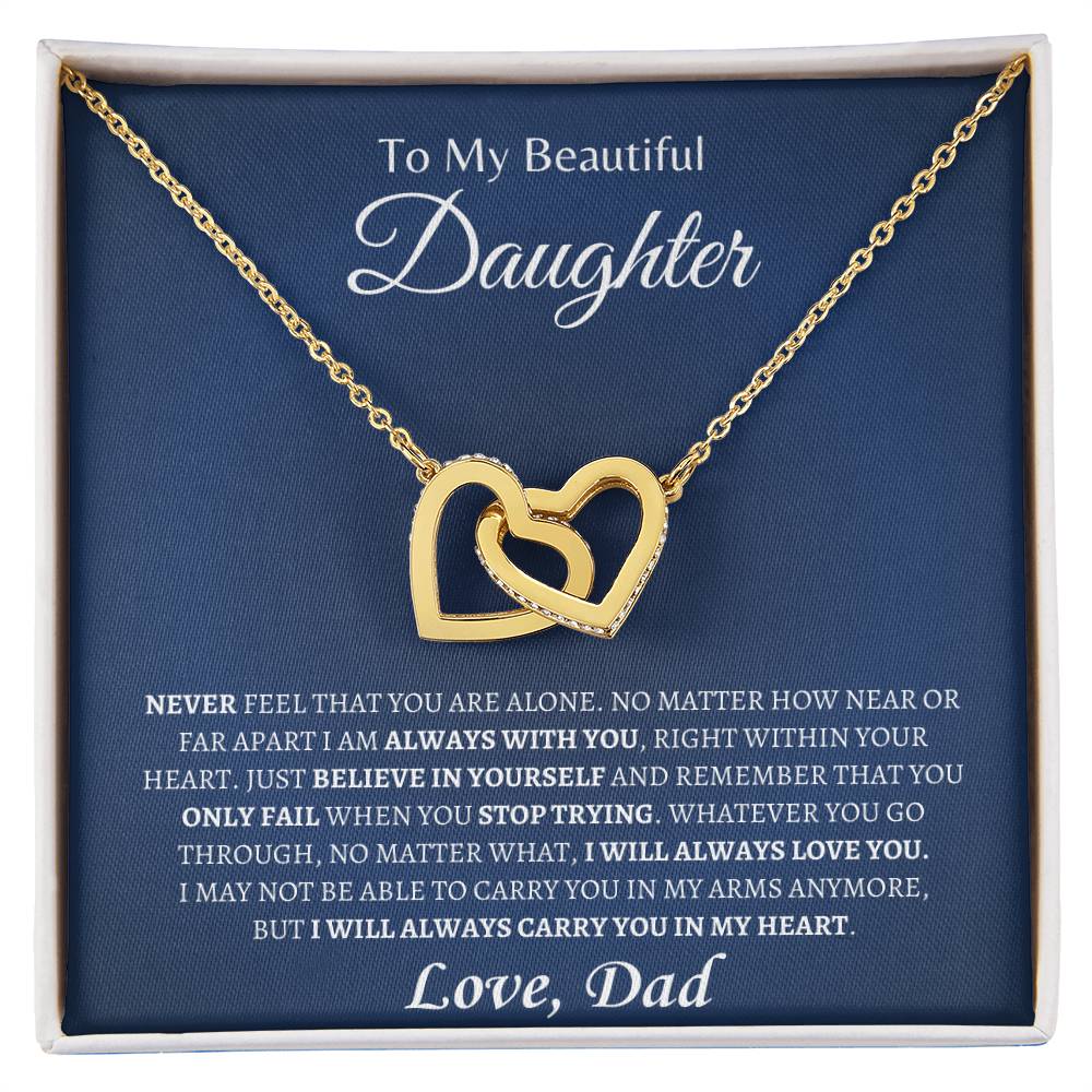 Dad is always with you | Interlocking Hearts Necklace | Gifts for Daughter