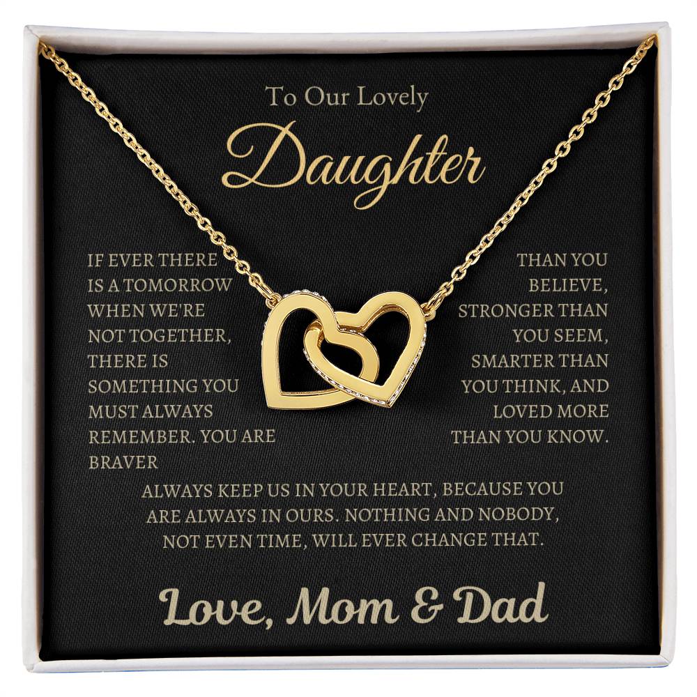 Love Mom & Dad | Interlocking Hearts Necklace | Gifts for Daughter