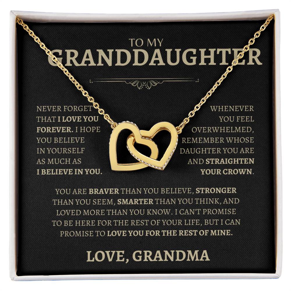 I Love You Forever Granddaughter | Interlocking Hearts Necklace | Gifts for Granddaughter