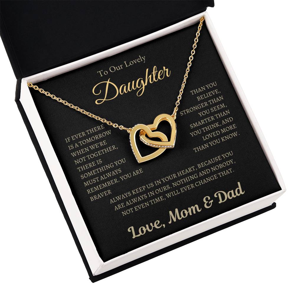 Love Mom & Dad | Interlocking Hearts Necklace | Gifts for Daughter