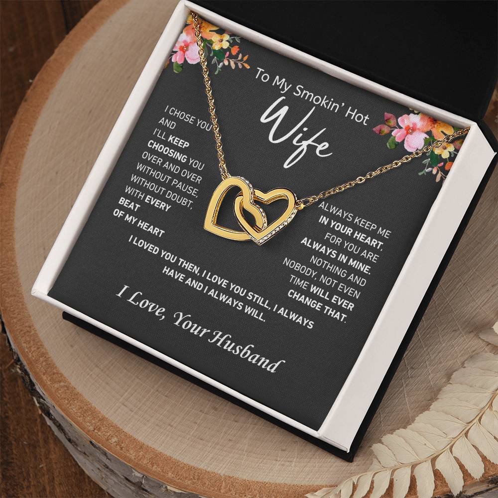 I chose you | Interlocking Hearts Necklace | Gifts for Wife