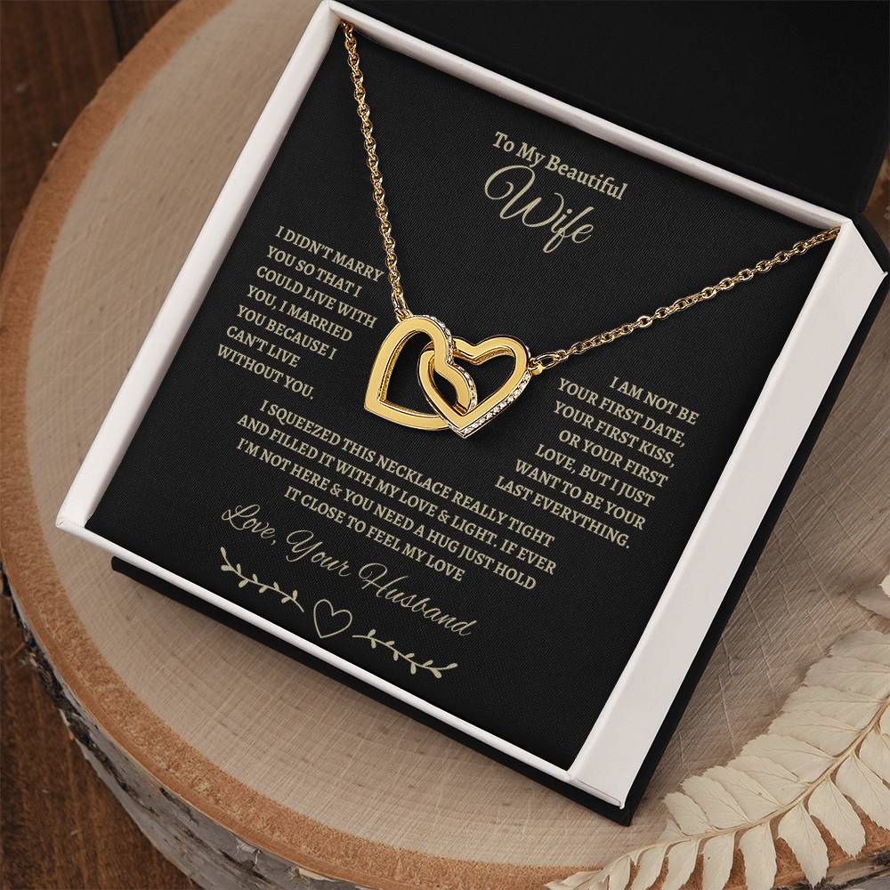 I can't live with out you | Interlocking Hearts Necklace | Gifts for Wife