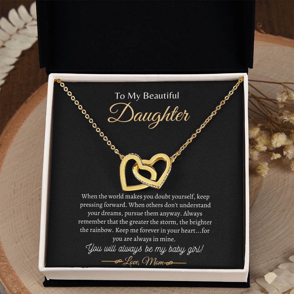 You will always be my baby girl | Interlocking Hearts Necklace | Gifts for Daughter