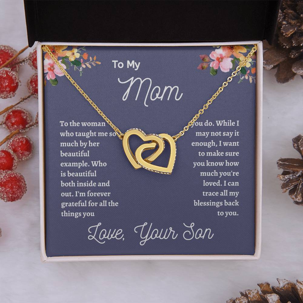 How much your Son love you | Interlocking Hearts Necklace | Gifts for Mom