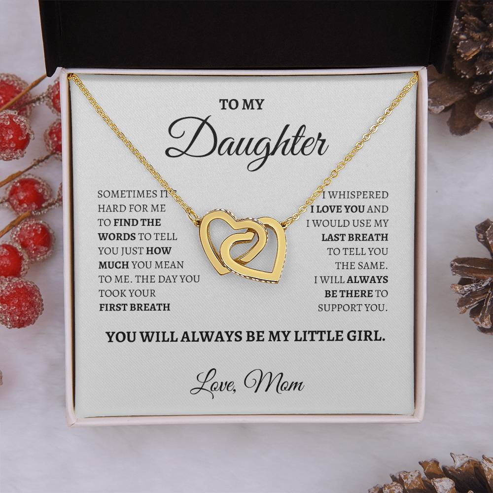 I Love you Daughter | Interlocking Hearts Necklace | Gifts for Daughter