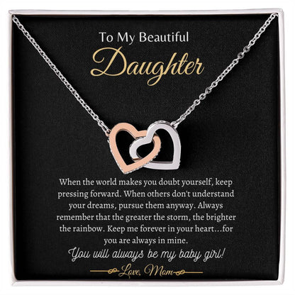 You will always be my baby girl | Interlocking Hearts Necklace | Gifts for Daughter