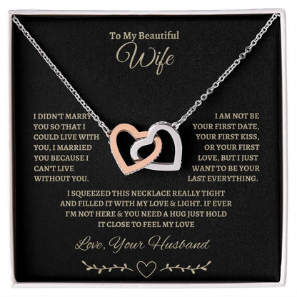 I can't live with out you | Interlocking Hearts Necklace | Gifts for Wife