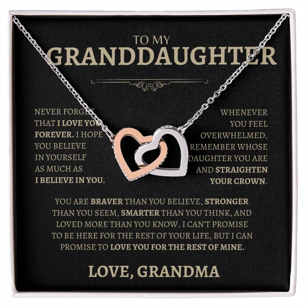 I Love You Forever Granddaughter | Interlocking Hearts Necklace | Gifts for Granddaughter