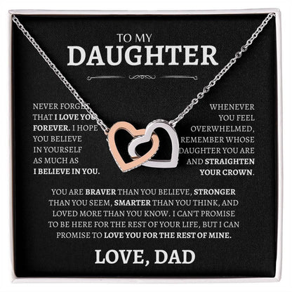 Dad Love you Forever | Interlocking Hearts Necklace | Gifts for Daughter