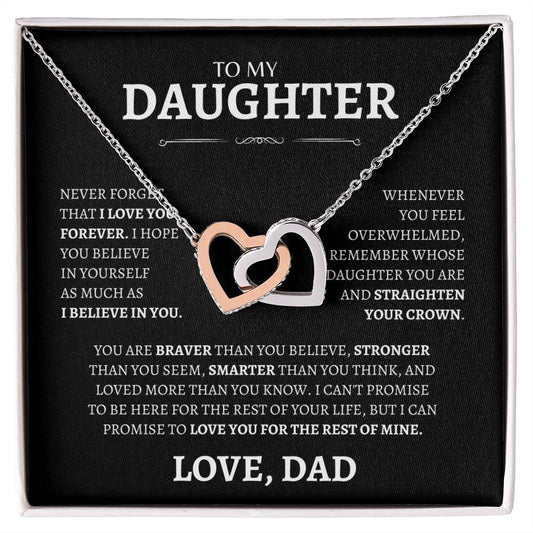 Dad Love you Forever | Interlocking Hearts Necklace | Gifts for Daughter