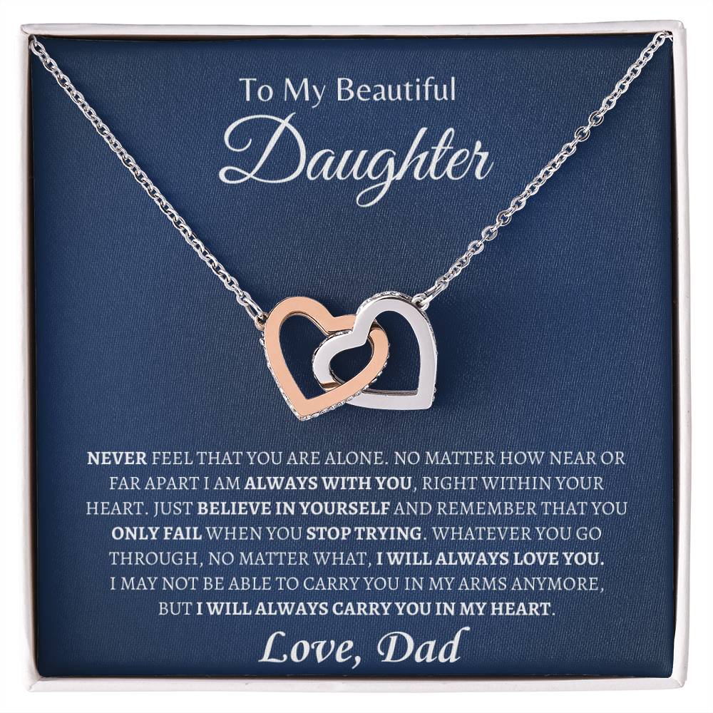 Dad is always with you | Interlocking Hearts Necklace | Gifts for Daughter