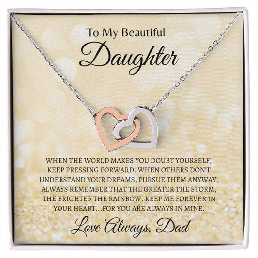 My Daughter | Interlocking Hearts Necklace | Gifts for Daughter