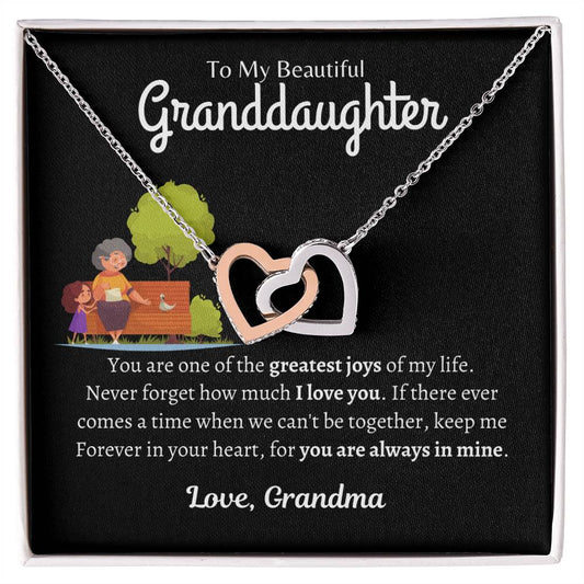 Greatest joys | Interlocking Hearts Necklace | Gifts for Granddaughter