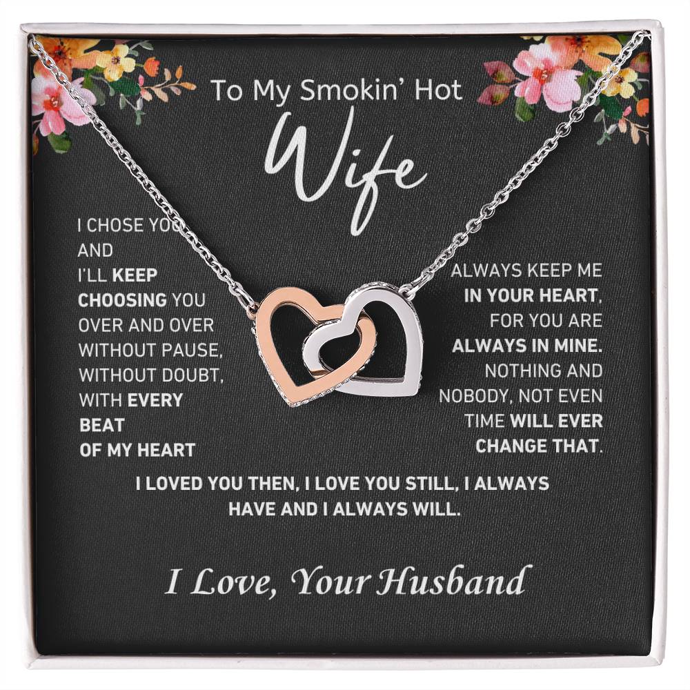 I chose you | Interlocking Hearts Necklace | Gifts for Wife