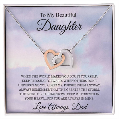 You are always in mine | Interlocking Hearts Necklace | Gifts for Daughter