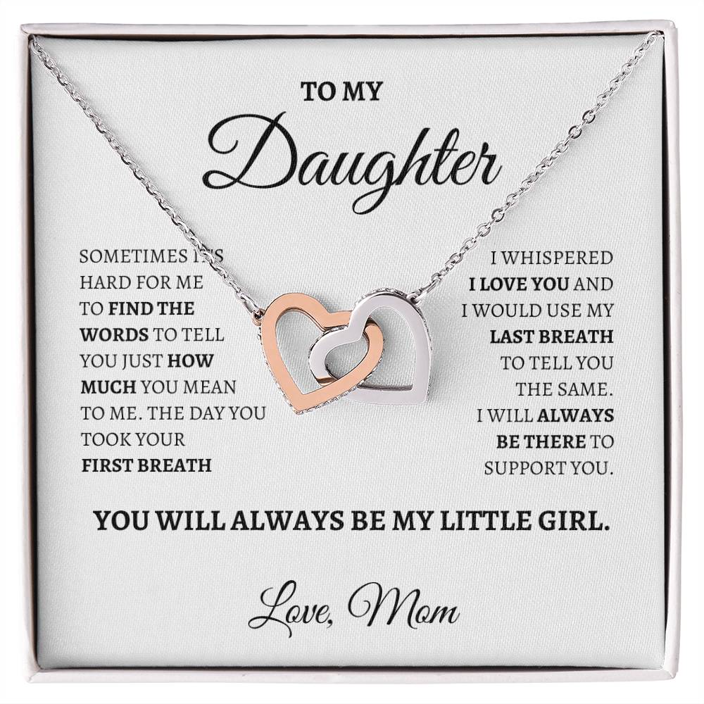 I Love you Daughter | Interlocking Hearts Necklace | Gifts for Daughter