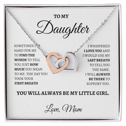 I Love you Daughter | Interlocking Hearts Necklace | Gifts for Daughter