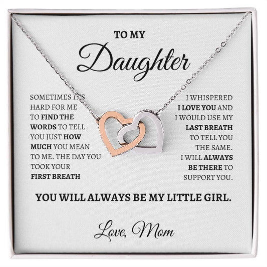 I Love you Daughter | Interlocking Hearts Necklace | Gifts for Daughter