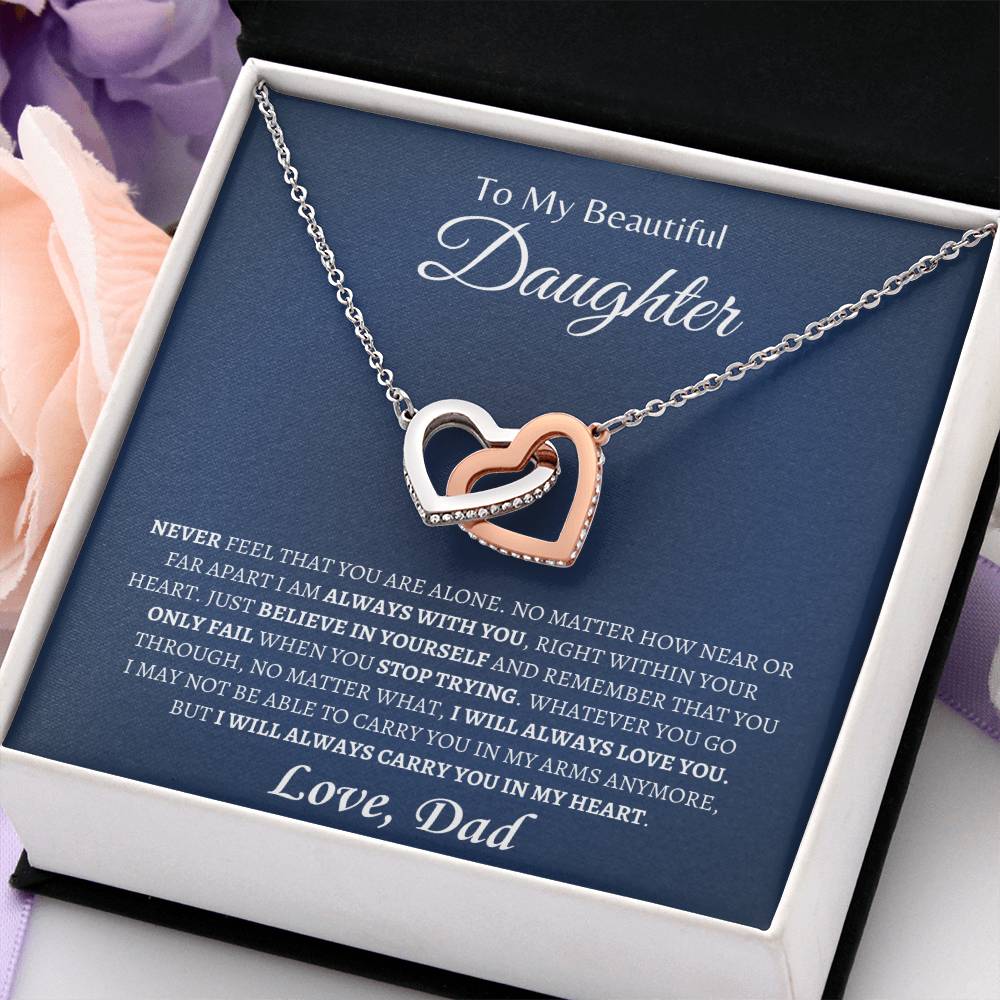 Dad is always with you | Interlocking Hearts Necklace | Gifts for Daughter