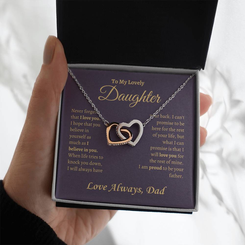 Proud to be your father | Interlocking Hearts Necklace | Gifts for Daughter