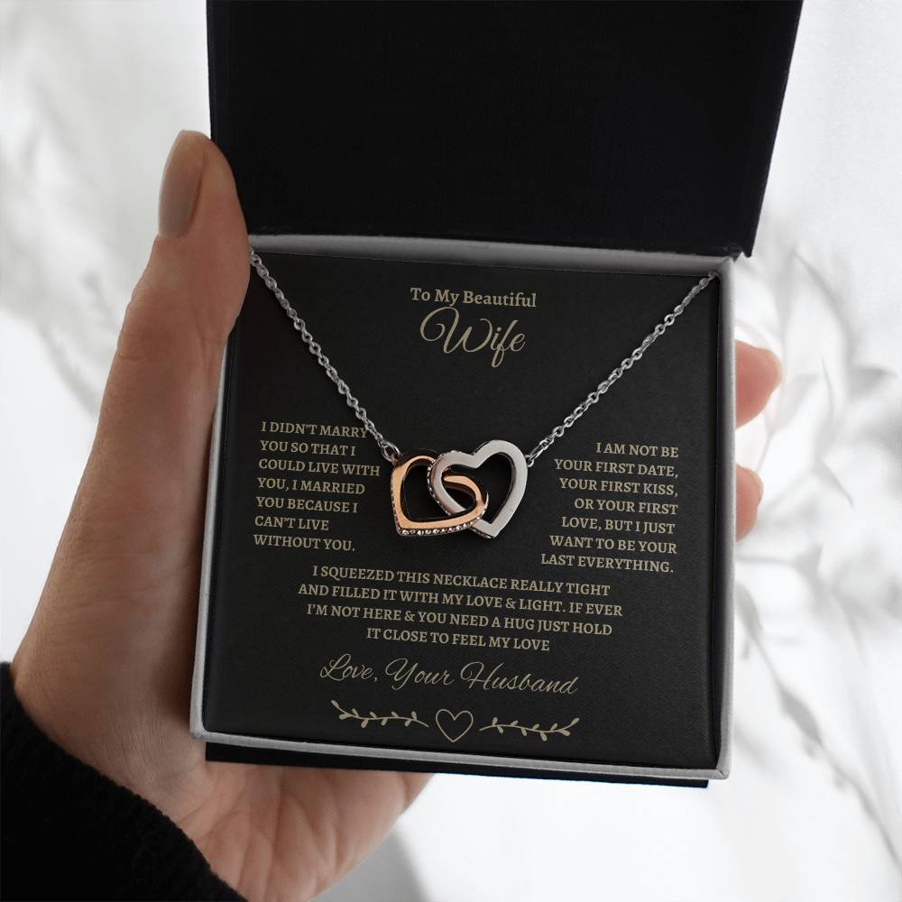 I can't live with out you | Interlocking Hearts Necklace | Gifts for Wife