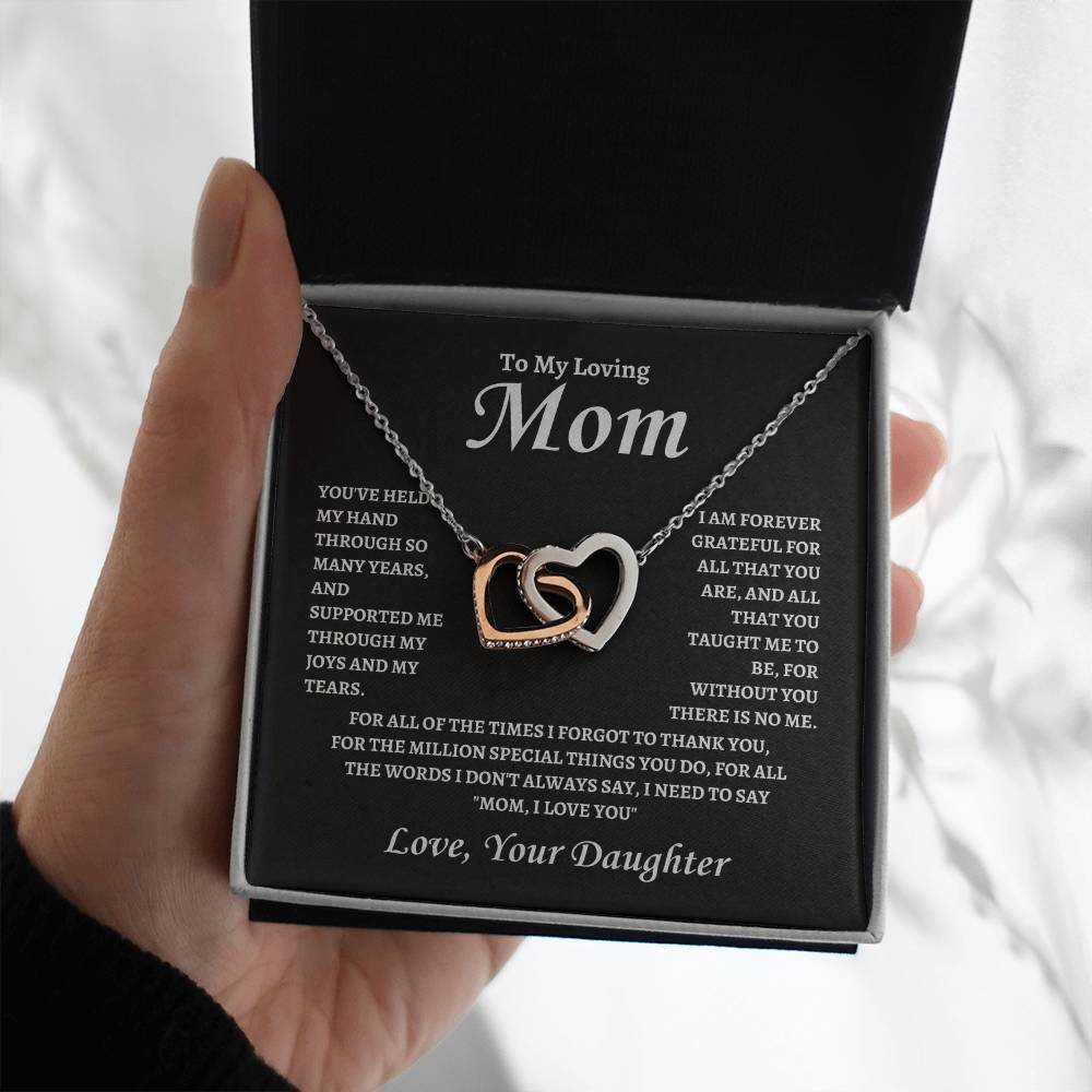 Without You there is no me | Interlocking Hearts Necklace | Gifts for Mom