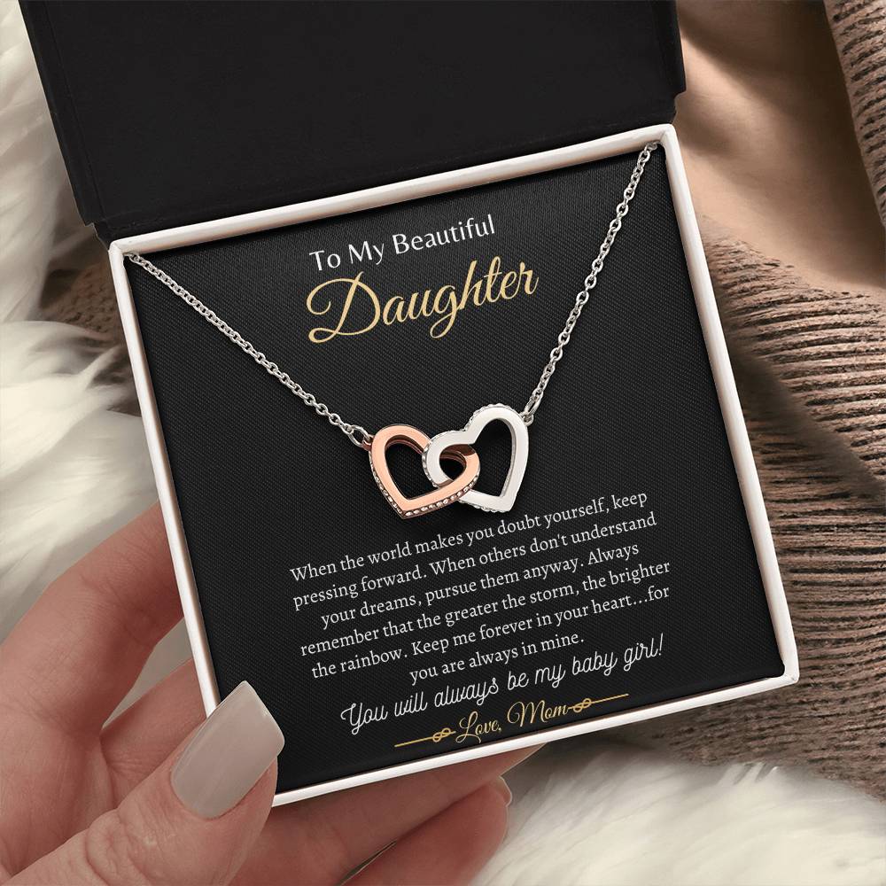 You will always be my baby girl | Interlocking Hearts Necklace | Gifts for Daughter