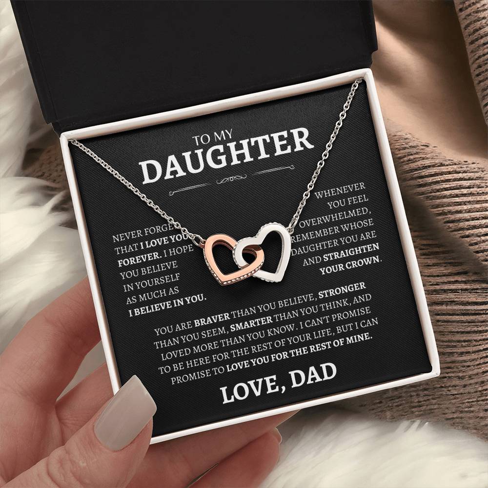 Dad Love you Forever | Interlocking Hearts Necklace | Gifts for Daughter