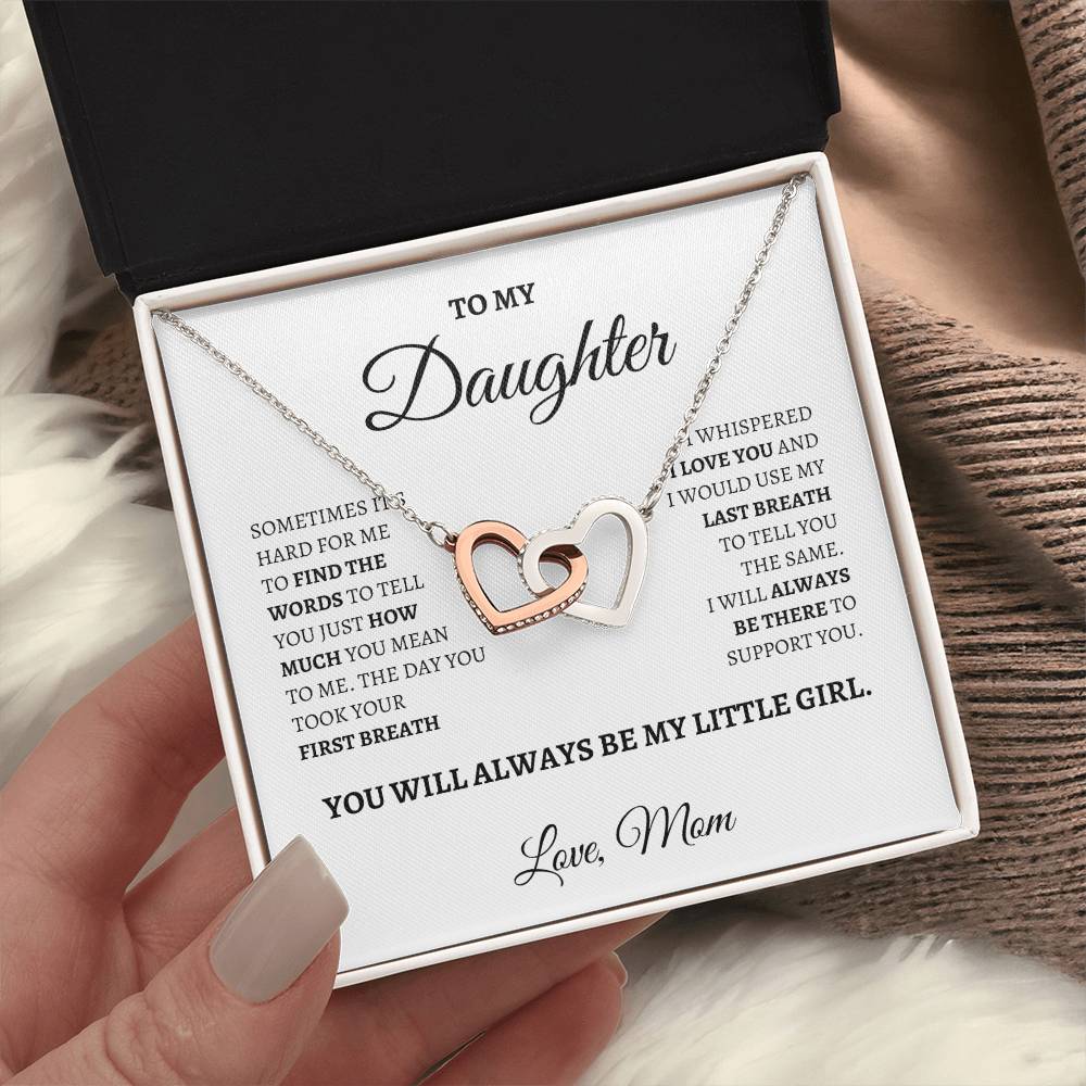 I Love you Daughter | Interlocking Hearts Necklace | Gifts for Daughter