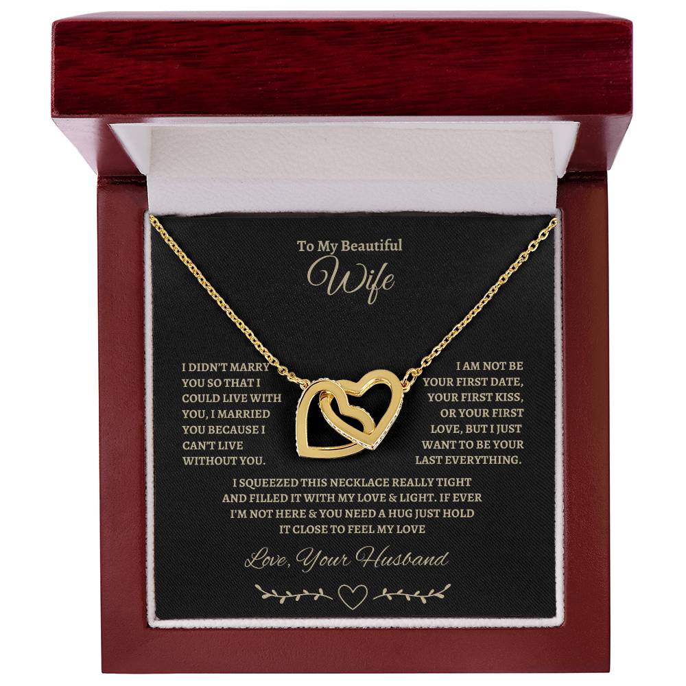 I can't live with out you | Interlocking Hearts Necklace | Gifts for Wife