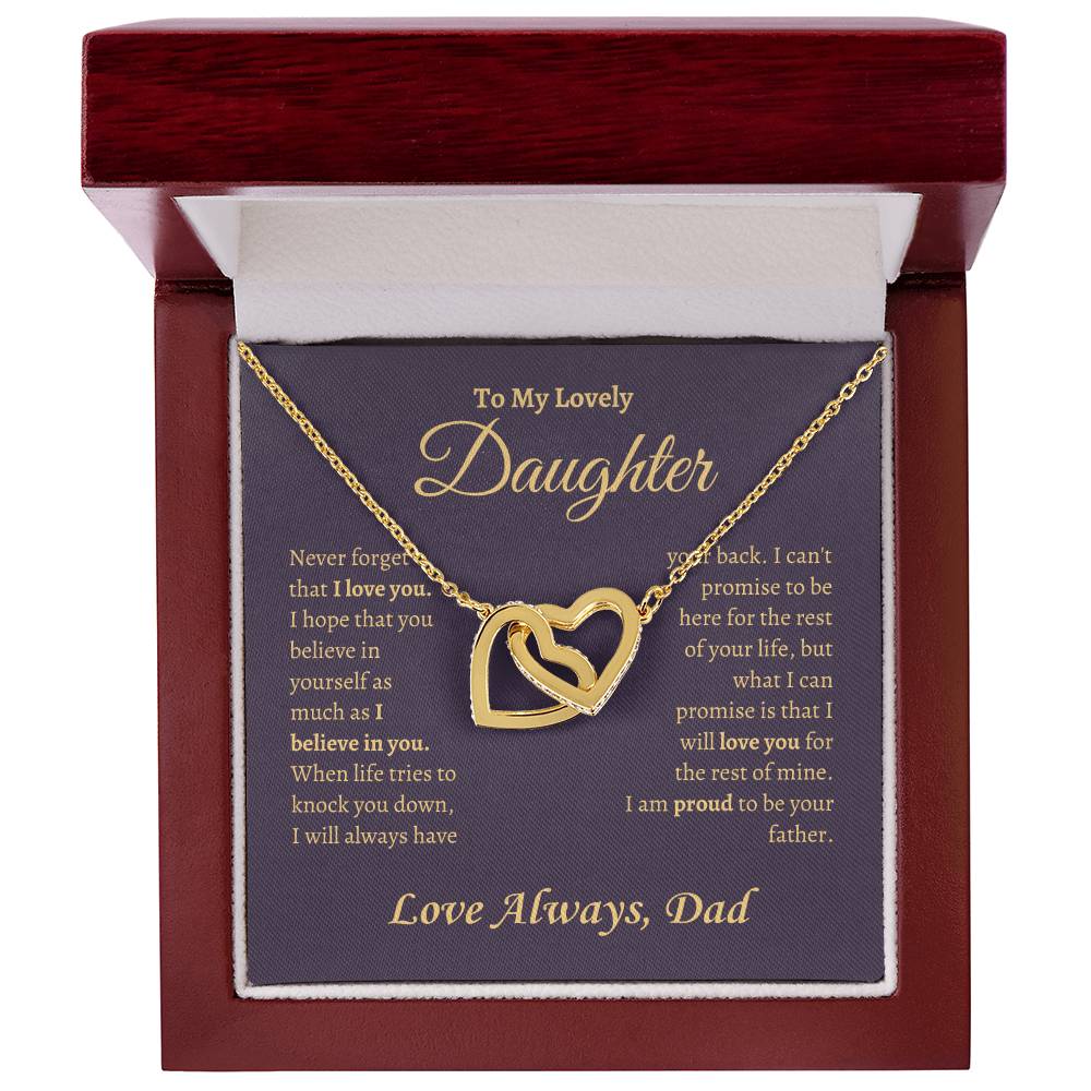 Proud to be your father | Interlocking Hearts Necklace | Gifts for Daughter