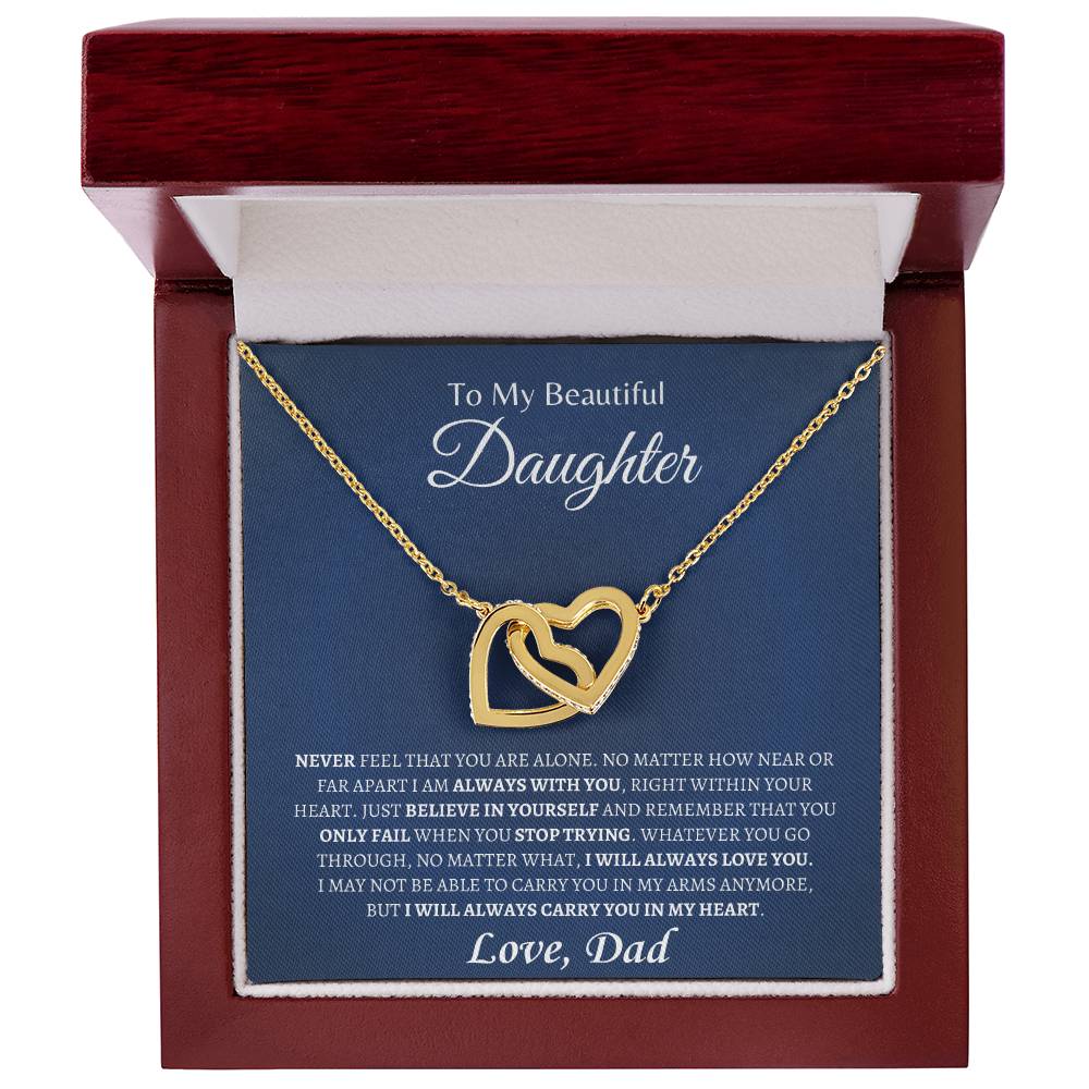 Dad is always with you | Interlocking Hearts Necklace | Gifts for Daughter