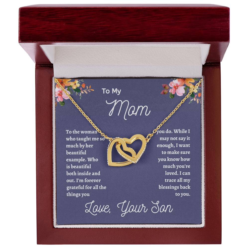 How much your Son love you | Interlocking Hearts Necklace | Gifts for Mom