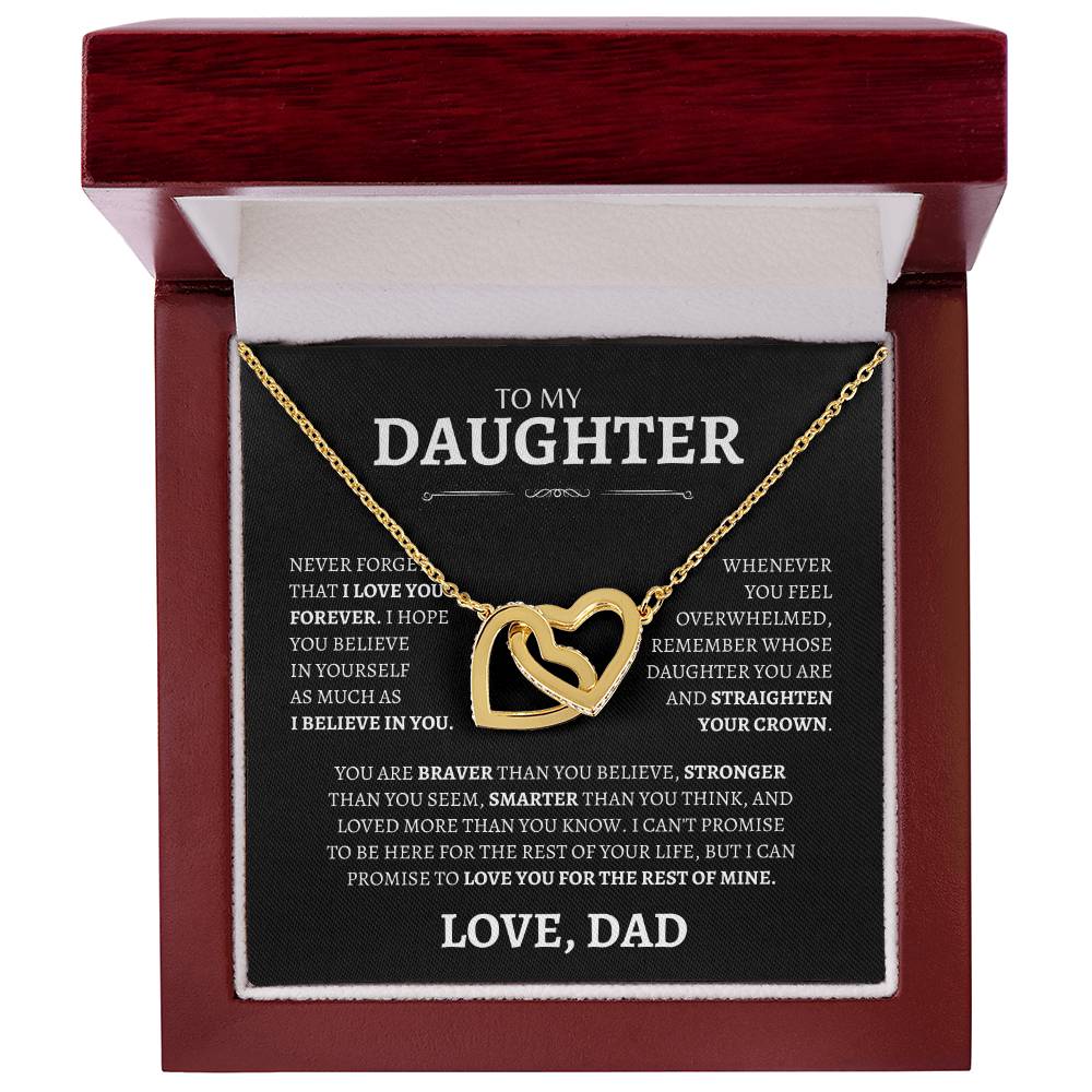 Dad Love you Forever | Interlocking Hearts Necklace | Gifts for Daughter