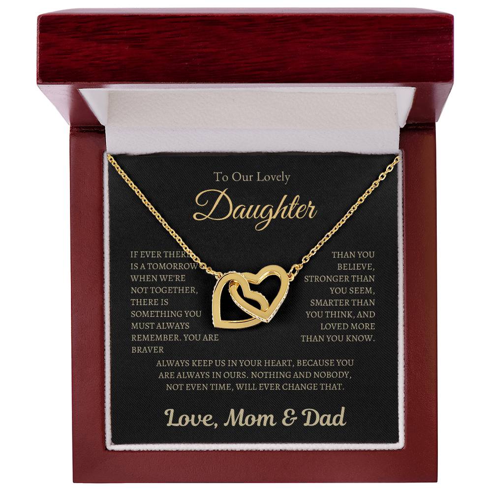 Love Mom & Dad | Interlocking Hearts Necklace | Gifts for Daughter