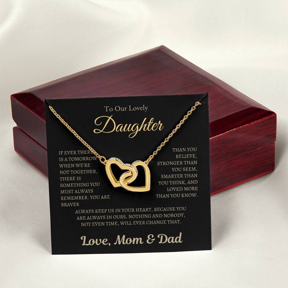 Love Mom & Dad | Interlocking Hearts Necklace | Gifts for Daughter