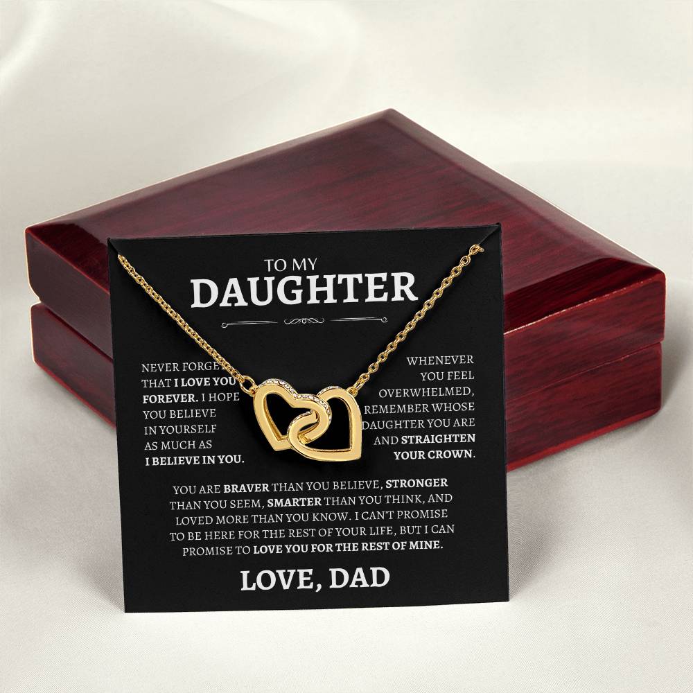 Dad Love you Forever | Interlocking Hearts Necklace | Gifts for Daughter