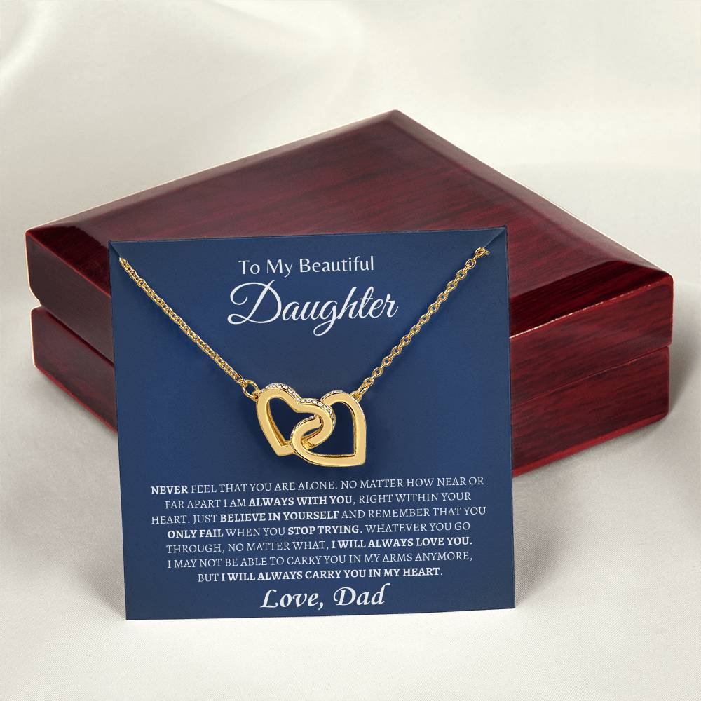 Dad is always with you | Interlocking Hearts Necklace | Gifts for Daughter