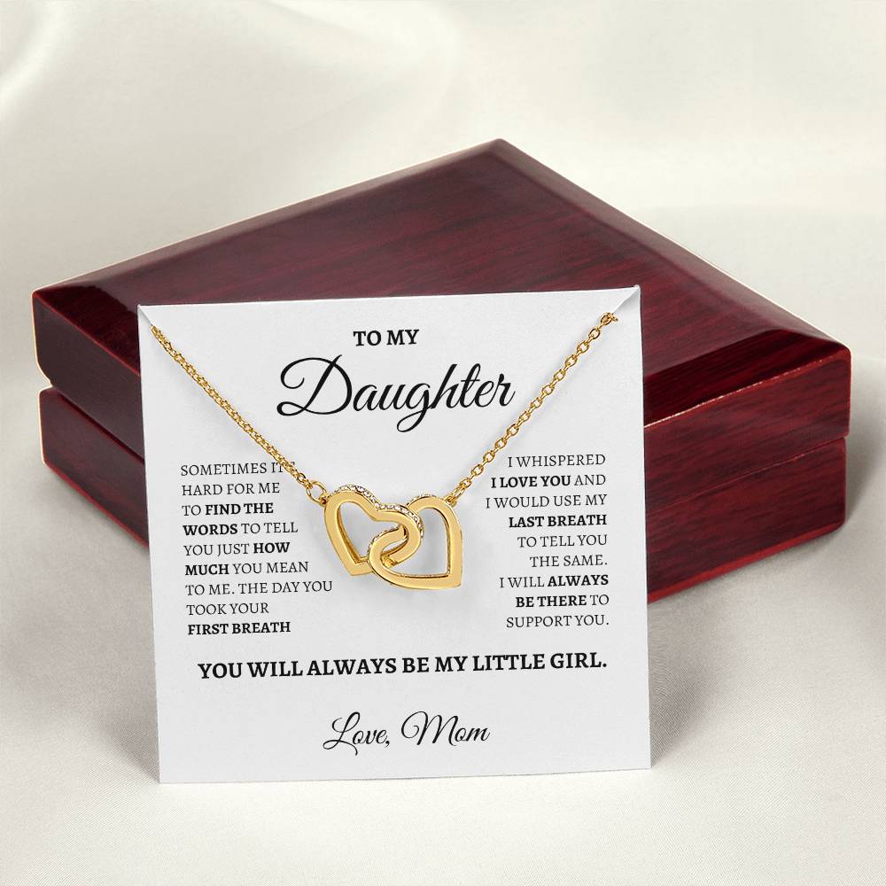 I Love you Daughter | Interlocking Hearts Necklace | Gifts for Daughter