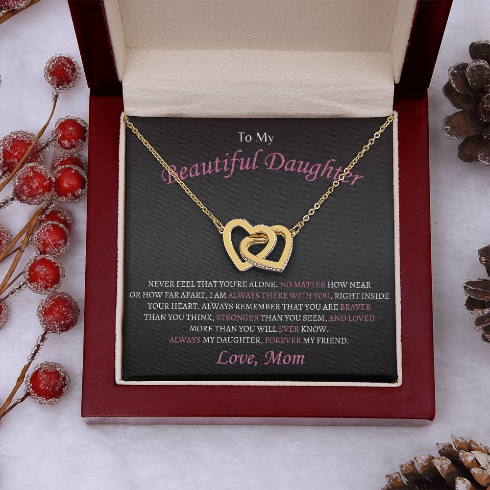 Always my Daughter, Forever my Friend | Interlocking Hearts Necklace | Gifts for Daughter