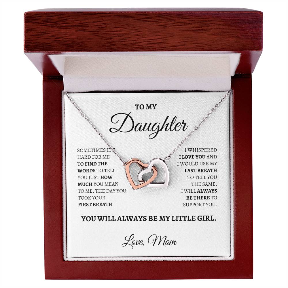 I Love you Daughter | Interlocking Hearts Necklace | Gifts for Daughter