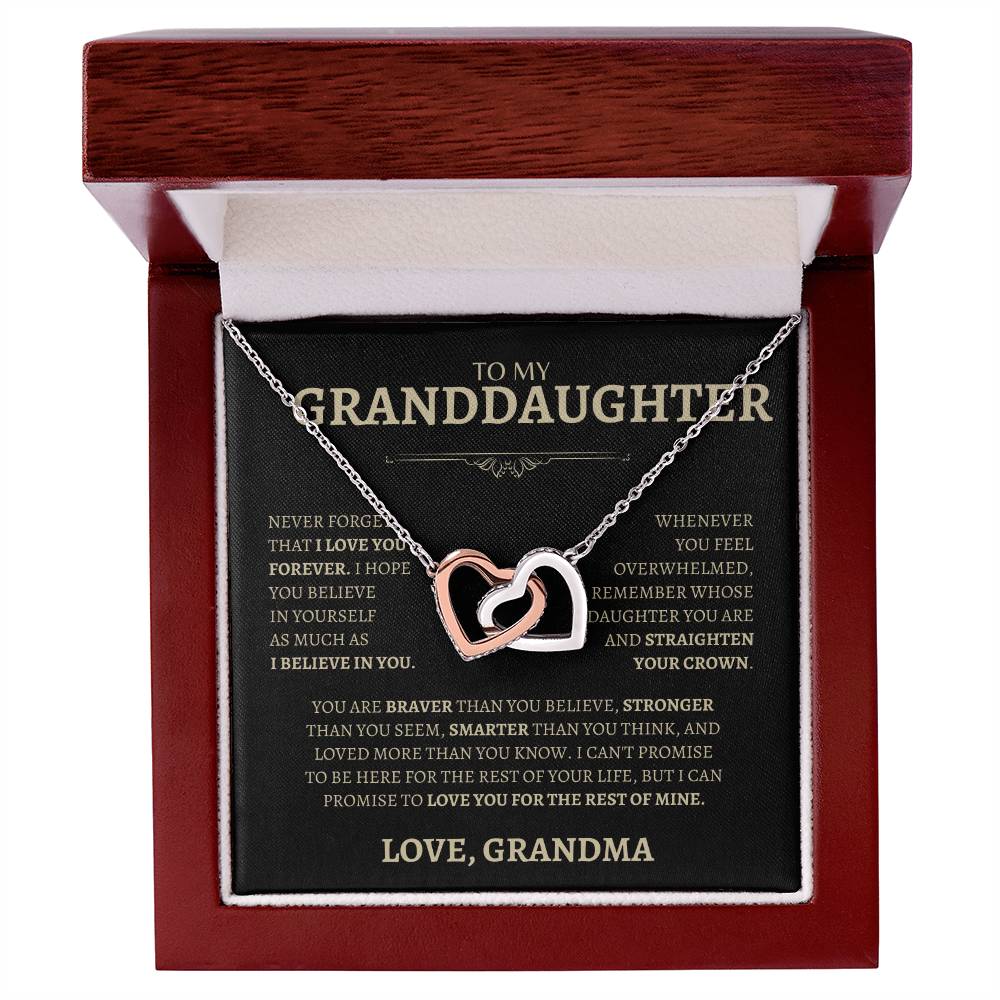 I Love You Forever Granddaughter | Interlocking Hearts Necklace | Gifts for Granddaughter