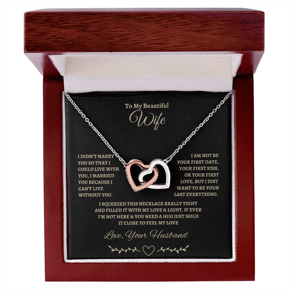 I can't live with out you | Interlocking Hearts Necklace | Gifts for Wife