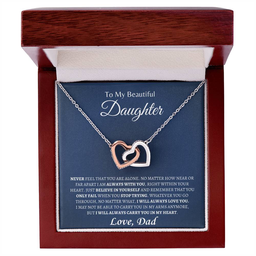 Dad is always with you | Interlocking Hearts Necklace | Gifts for Daughter